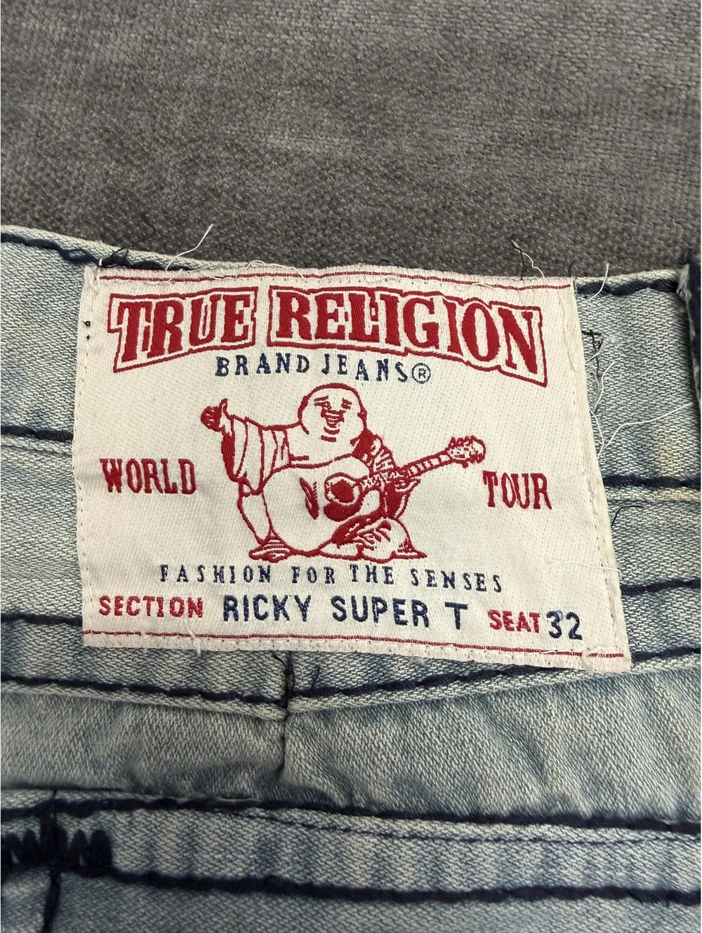 True Religion Light Wash Denim Jeans Size 32 Made in USA
